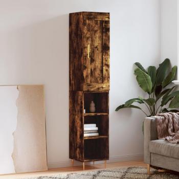 Aparador de madera multicapa ahumado de roble 34,5x34x180 cm