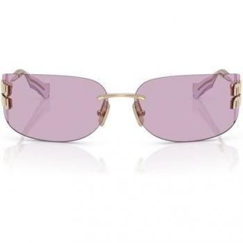 Miu Miu Rectangular Metal Sunglasses in Grey and Gold for Women