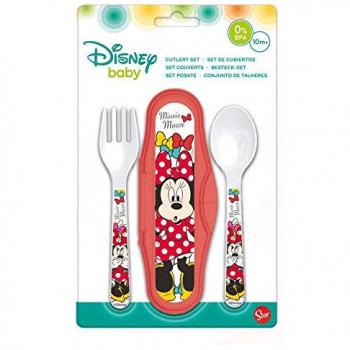 Disney-45314 Minnie Estuche con 2 Cubiertos,