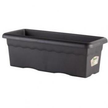 Jardinera Rectangular Plastiken Antracita 80 x 33 cm Ø 47 cm Plástico