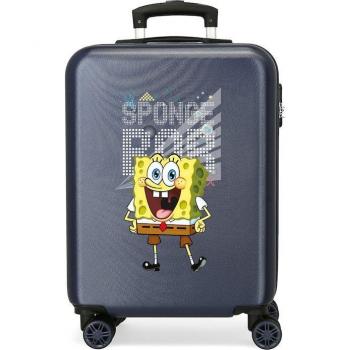 Maleta de Cabina Infantil Bob Esponja Party Rígida Azul 38x55cm con Capacidad de 35L