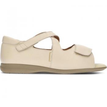Calzamedi Zapato Diabético 0763 Beige - Sandalias Cómodas de Cuero con Plantilla Extraíble