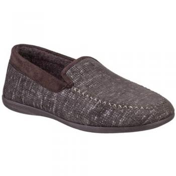 Cotswold Men's Brown Stanley Loafer Slippers - Size 6.5