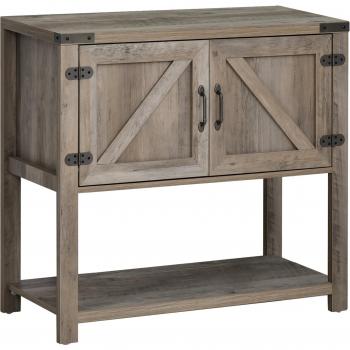 HOMCOM Mesa Consola para Recibidor Multifuncional Diseño Colonial Vintage con 1 Cajón, 2 Puertas, Estante Inferior y Base Elevada Estable 90x39x80.5 cm Gr