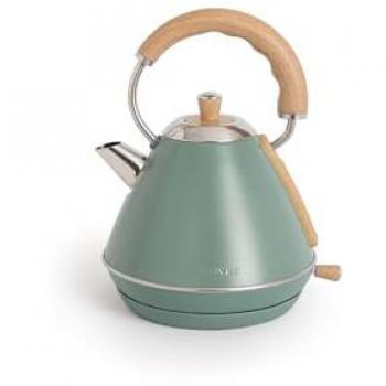 Hervidor de agua eléctrico 1L Kettle Retro M Sage - Ebullición rápida, apagado automático, filtrado anti-cal, autoapagado, indicador de nivel de agua, Ø17,2 cm, 1200 W
