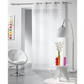 Douceur D'Intérieur - 1622954, Visillo con Anillas , 140 X 240 Cm , Candide , Visillo Arena , Blanco