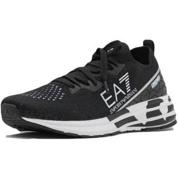 EA7 Men's Distance Crusher Knit Trainer - Size: UK 9, Colour: Black