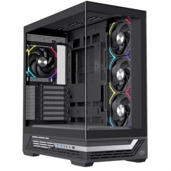 Caja de PC Gaming Einarex Prisma S800 RGB, Soporte para 10 Ventiladores de 120mm y Refrigeración Líquida de 360mm (Negra con Cristal Templado)