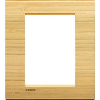 Bticino Placa Cuadrada Livinglight Bambú 3 + 3 Módulos LNA4826LBA