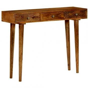 vidaXL Madera Mango Maciza Mesa Consola 102x30x79 cm Aparador Decoración Salón