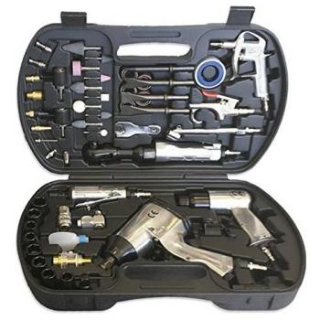 JBM 52331 - Kit Herramientas neumáticas Pistola y carraca neumática con Accesorios
