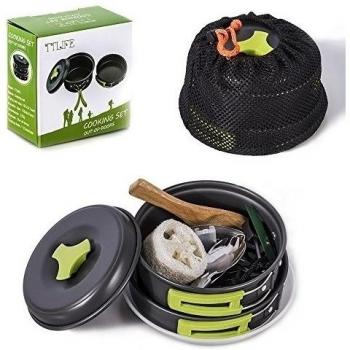 TTLIFE 12 Conjuntos de Ollas utensilios de cocina para Cámping al aire libre juego de ollitas excursión senderismo