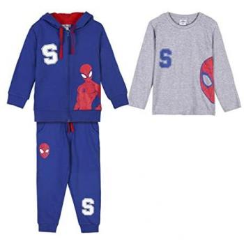 Chándal Infantil Spider-Man Azul 3 Piezas Multicolor Estándar 2 Años Cotton Brushed