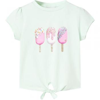 Camiseta infantil verde menta claro 128