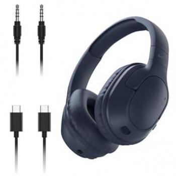 Auriculares Belkin SoundForm Surround Bluetooth Inalámbricos con Cancelación de Ruido, Micrófono Integrado y 60h de Autonomía, Color Azul