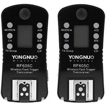 Yongnuo RF605C, Kit de 2 disparadores inalámbricos para cámaras Canon