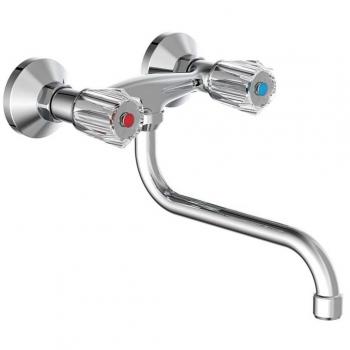 Grifo mezclador de pared SCHÜTTE con 2 mandos cromado Brillant