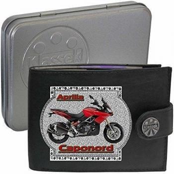 APRILIA CAPONORD 1200 Motocicleta Accesorio Regalo Klassek Billetera Cartera para hombre de cuero auténtico