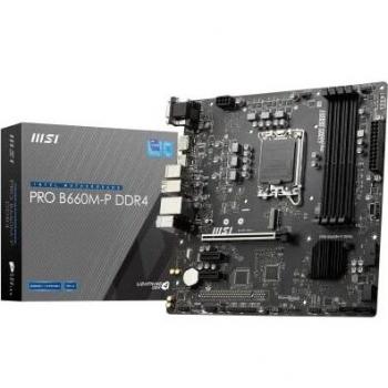 MSI Pro B660M-P DDR4 Placa Base, Micro-ATX - para procesadores Intel Core 12º Gen, LGA 1700 - DDR4 Memory