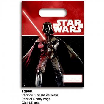 PACK 6 PARTYBAGS DARTH VADER, STAR WARS