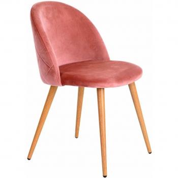 IconsCorner Silla De Terciopelo Rosa Vintage Renard