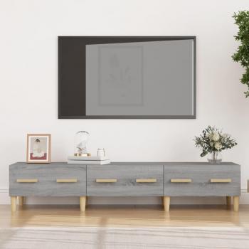Mueble de TV madera contrachapada gris Sonoma 150x34,5x30 cm