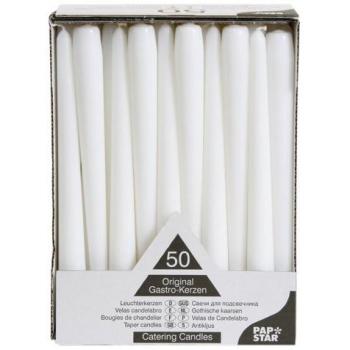 Papstar 17966 50 - Velas (diámetro 2,2 x 25 cm), Blanco, paquete de 50