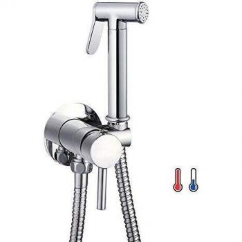 Kibath 1151414 - Grifo para el WC con ducha de mano, higiene íntima para sustitución del bidet, monomando agua fría y caliente