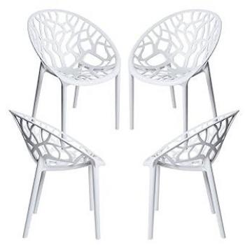Pack 4 Sillas Nido - Color blanco, material polipropileno, aptas para jardín