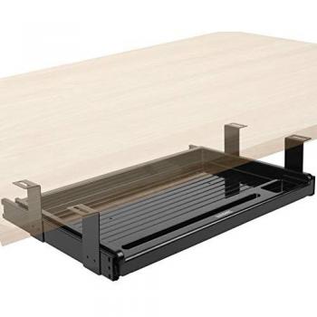 Plataforma Duronic DKTSX2 para Teclado y Ratón con Instalación de Pinza, Ahorro de Espacio, Tablero de Metal, Color Negro