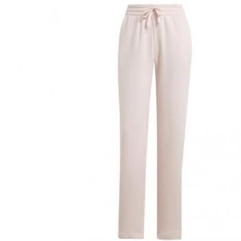 Pantalones adidas Essentials Small Logo Feel Cozy Open Hem Mujer, color rosa, diseño largo, tejido suave y cómodo
