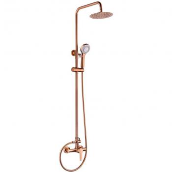 Conjunto de ducha monomando Roma Imex en oro rosa cepillado