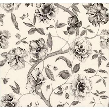 Equipo DRT Adagio - Papel pintado non-woven, diseño floral, color gris, 1 rollo