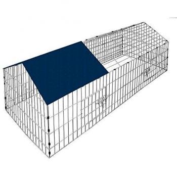 Recinto Exterior para Conejos y Pequeños Animales 180x75x75cm con Protección Solar Azul