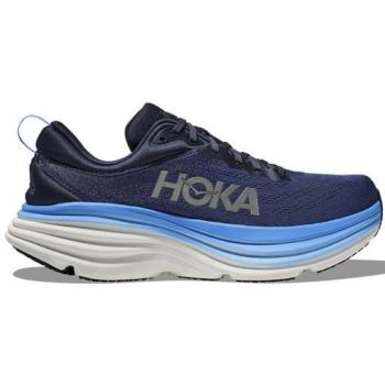 HOKA Bondi 8 Men's Running Shoes - Outer Space/Mountain Spring, Size 8.5(D), Rubber