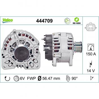 Alternador VALEO 444709 para RENAULT: Mégane, Scénic, Kangoo, Clio, Captur, Laguna, Modus, Fluence & DACIA: Sandero, Lodgy, Dokker,