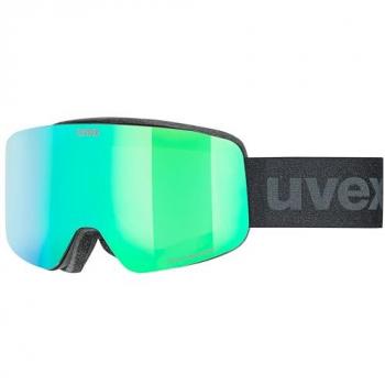 Máscara de Esquí Uvex Pwdr FM Infantil Negro con Lente Espejada Azul Verde Supravision