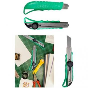 Cúter Retráctil Verde de 18mm con Guía de Acero Inoxidable - Herramienta Versátil