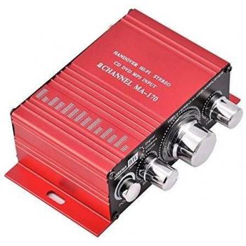 Mini amplificador de audio para el hogar, adaptador estéreo de alta fidelidad del receptor estéreo de alta fidelidad del sonido de alta fidelidad del sonido envolvente de doble canal 12V para el coche