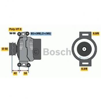 Alternador BOSCH 0 986 043 660 - 14V 115A para Mercedes-Benz Clase E y Clase C