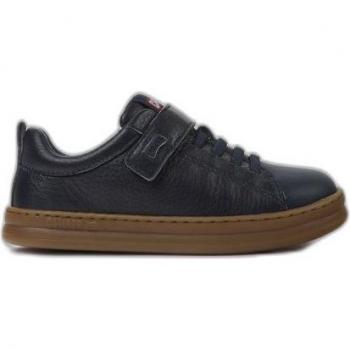 Zapatillas Camper Runner Four marino de piel para niños con cierre adherente