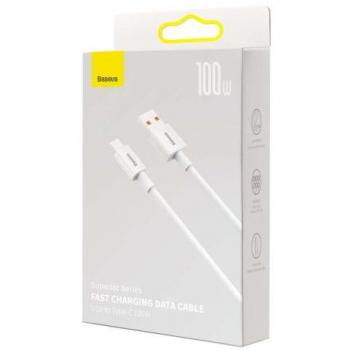 Baseus Cable USB a USB-C Compatible con Carga Rápida 100W 2m Blanco