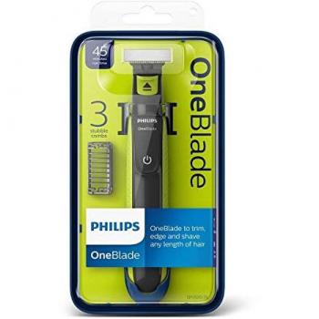 Philips OneBlade Afeitadora barba y corta pelos Multicolor QP2724/20, maquinilla de afeitar, tecnología de corte avanzada, recortador de precisión, diseño resistente al agua, incluye cuchillas reemplazables