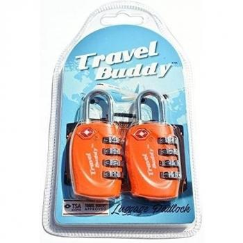 2 x TSA Candado de seguridad - 4-dial combinación de viaje maleta de equipaje bloqueo de código