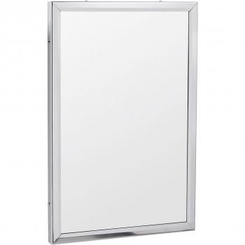 Espejo de baño rectangular con marco de acero inoxidable