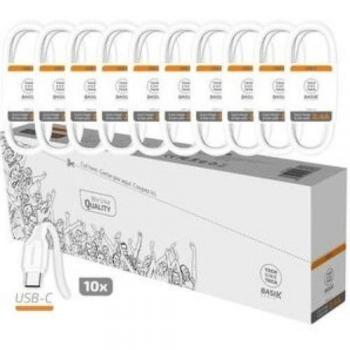 Pack de 10 cables USB-A macho a USB-C macho de 1m Tech One Tech Basik