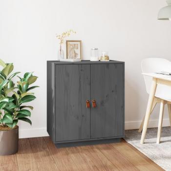 Aparador de madera maciza de pino gris 65,5x40x75 cm - Mueble de Almacenaje de Salón, Buffet para salón Moderno, Armario Auxiliar, Armario de Almacenamiento