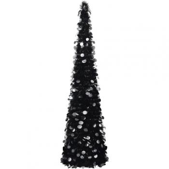 vidaXL Pop-up Artificial Christmas Tree Black 150 cm PET