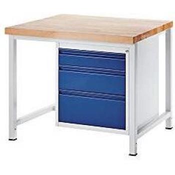 Banco de trabajo modular RAU con 3 cajones, tamaño L (120/180/240 mm), profundidad 900 mm, ancho 1000 mm