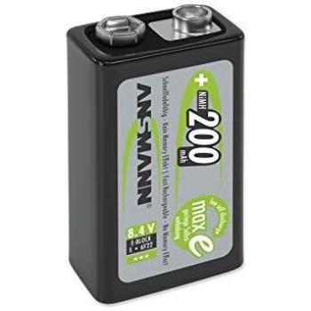 Ansmann 5035342 - 9V Block tipo 200mAh, pila maxE previamente cargada, reducida autodescarga, 1 unidad